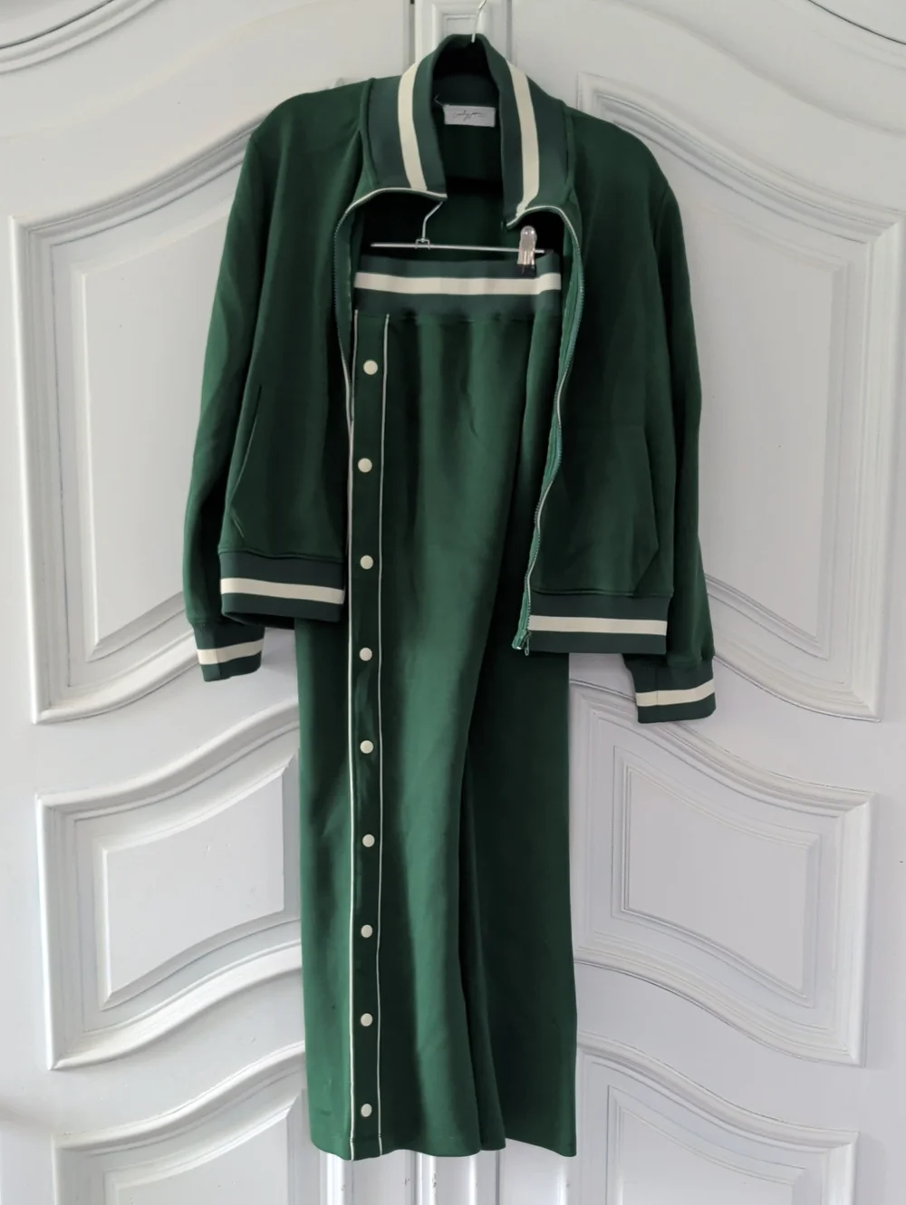 Carly Jean Los Angeles Pickleball Track Jacket and Pants Set with Cream Trim